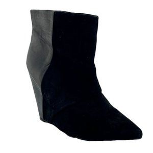 ALDO Boots Women Size 39 Eur US 8.5 Black Suede/Leather Wedge Ankle Boots